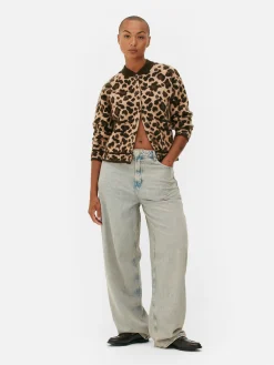 Leopard Bomber Cardigan