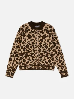 Leopard Bomber Cardigan