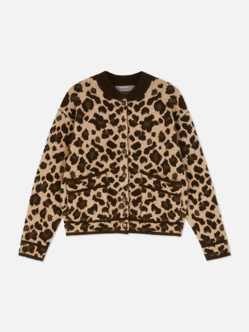 Leopard Bomber Cardigan