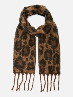 Leopard Brushed Skinny Scarf
