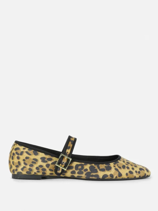 Leopard Mary Jane Ballet Flats