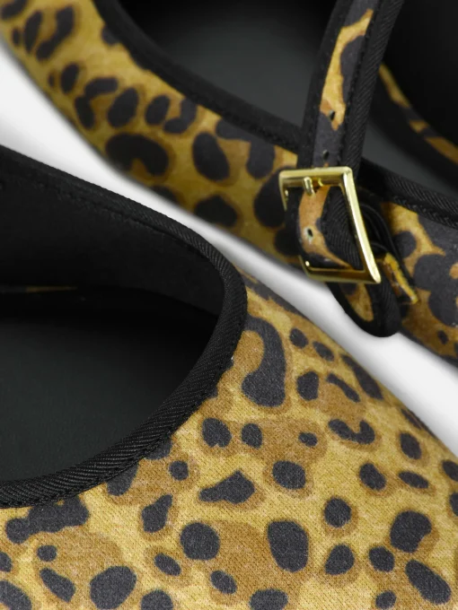 Leopard Mary Jane Ballet Flats
