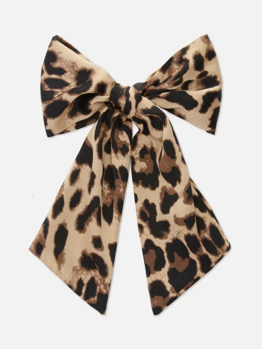 Leopard Print Hair Bow