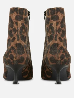 Leopard Print Kitten Heel Boots