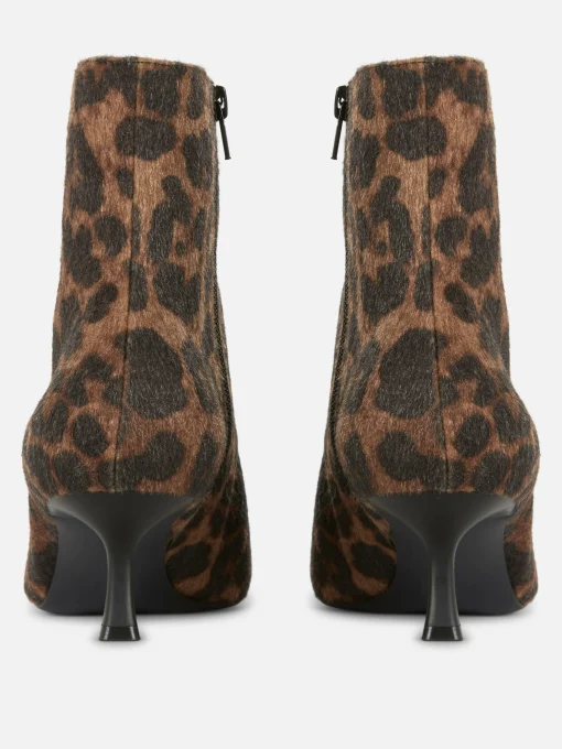 Leopard Print Kitten Heel Boots