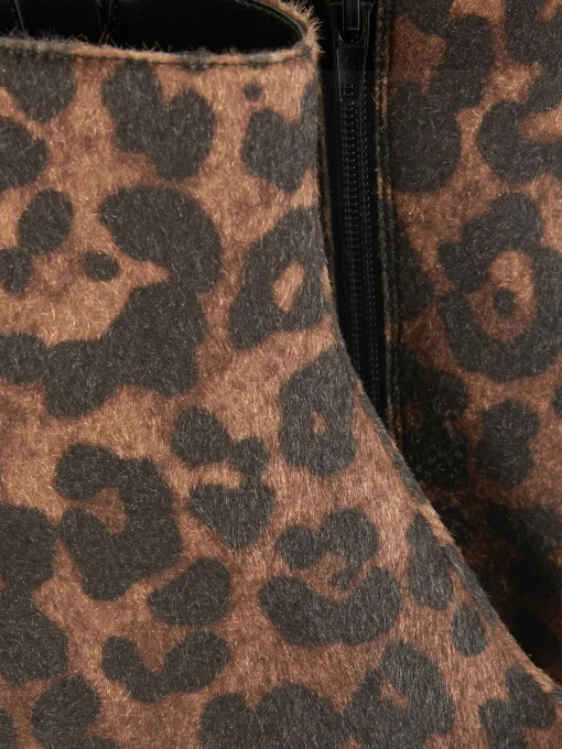 Leopard Print Kitten Heel Boots