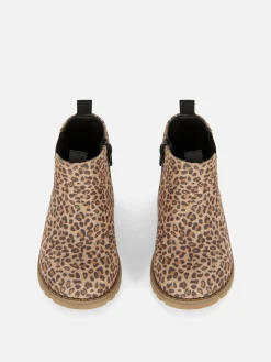 Leopard Zip Ankle Boots