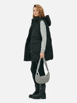 Long Hooded Puffer Vest