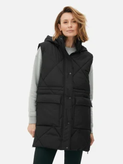 Long Hooded Puffer Vest