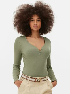 Long Sleeve Henley Bodysuit
