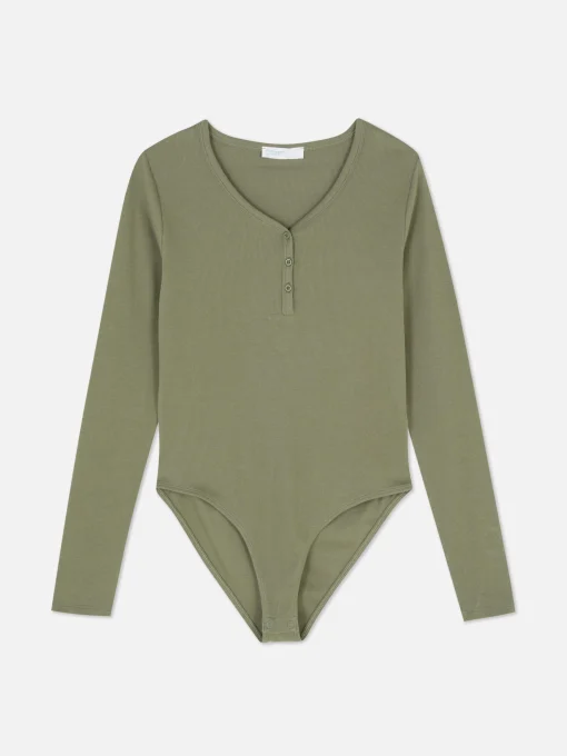 Long Sleeve Henley Bodysuit