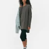 Long Sleeve Long Curved Hem Top