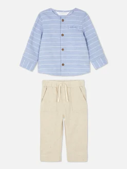 Long Sleeve Shirt And Drawstring Pants Set