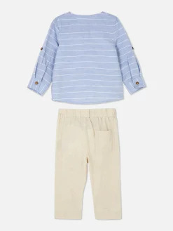 Long Sleeve Shirt And Drawstring Pants Set