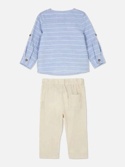 Long Sleeve Shirt And Drawstring Pants Set