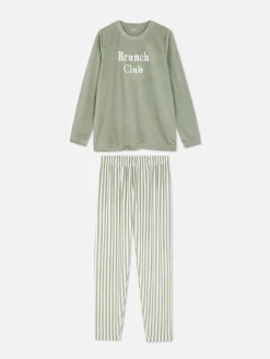 Long Sleeve Slogan Pajamas