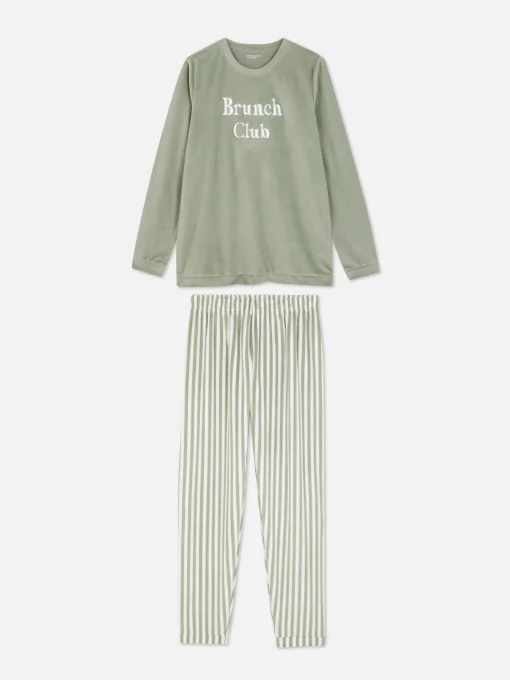 Long Sleeve Slogan Pajamas
