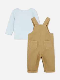 Long Sleeve T-Shirt And Dungarees Set