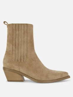 Low Heel Western Ankle Boots