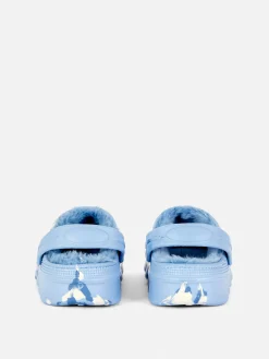 Marble Faux Fur Lined Clogs
