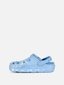 Marble Faux Fur Lined Clogs