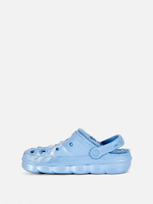 Marble Faux Fur Lined Clogs