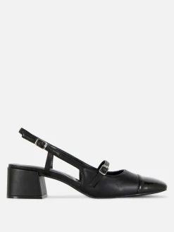 Mary Jane Slingback Block Heels
