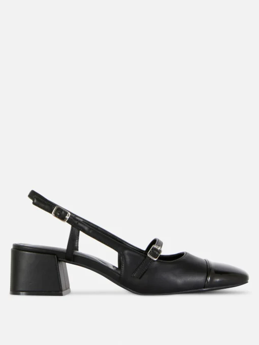 Mary Jane Slingback Block Heels