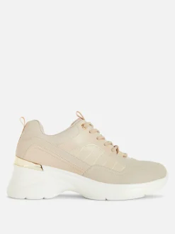 Metal Trim Wedge Sneakers