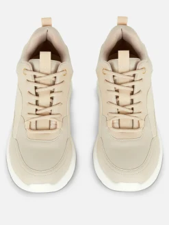 Metal Trim Wedge Sneakers