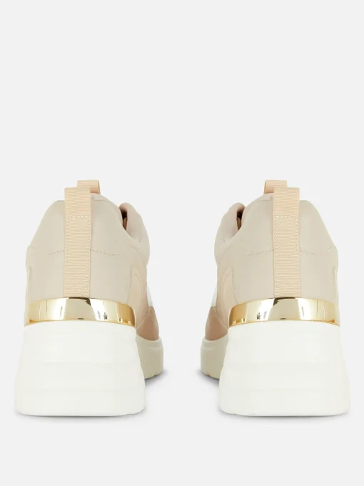 Metal Trim Wedge Sneakers