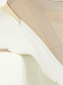 Metal Trim Wedge Sneakers