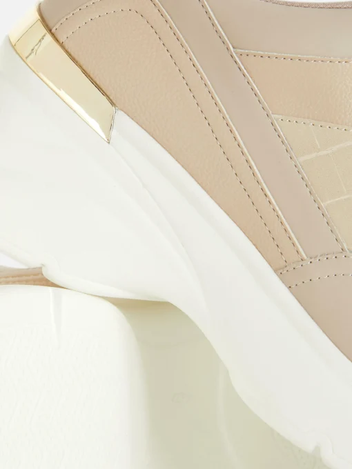 Metal Trim Wedge Sneakers