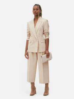 Metallic Button Double Breasted Blazer