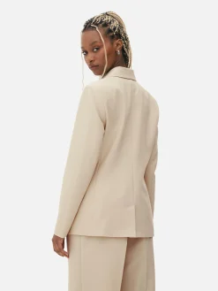 Metallic Button Double Breasted Blazer