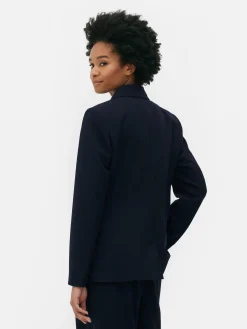 Metallic Button Double Breasted Blazer
