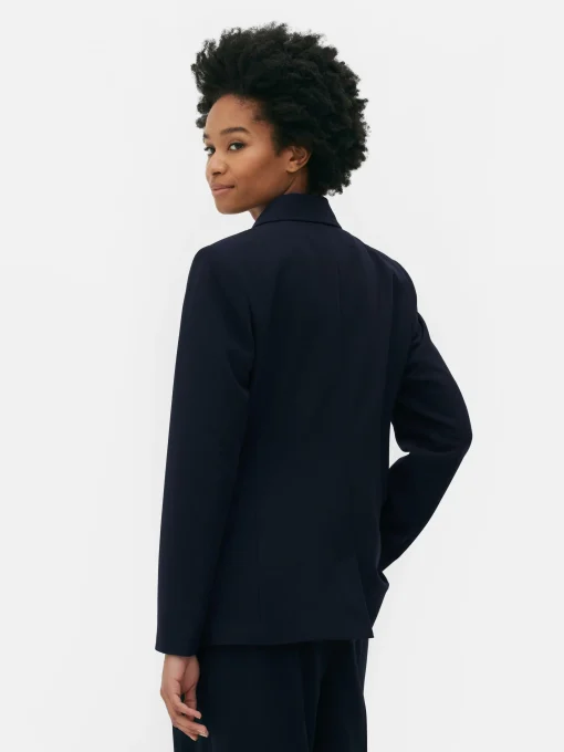 Metallic Button Double Breasted Blazer