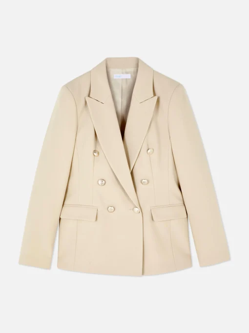 Metallic Button Double Breasted Blazer