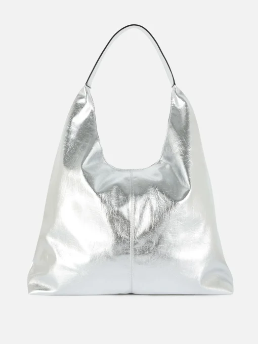 Metallic Faux Leather Shopper