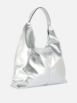 Metallic Faux Leather Shopper