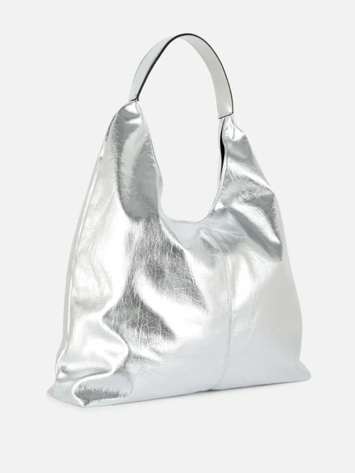 Metallic Faux Leather Shopper
