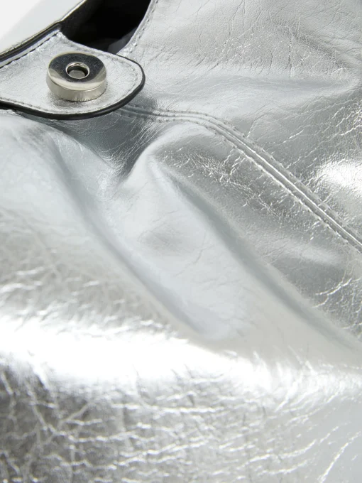 Metallic Faux Leather Shopper