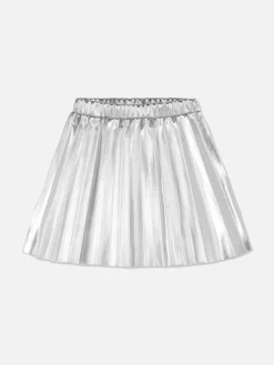 Metallic Pleated Skirt