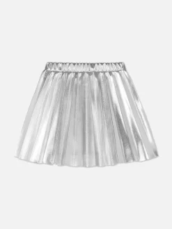 Metallic Pleated Skirt