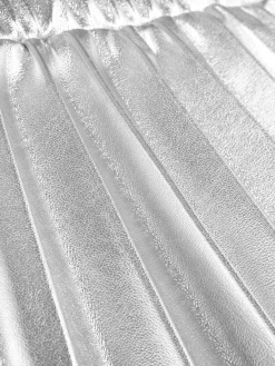 Metallic Pleated Skirt