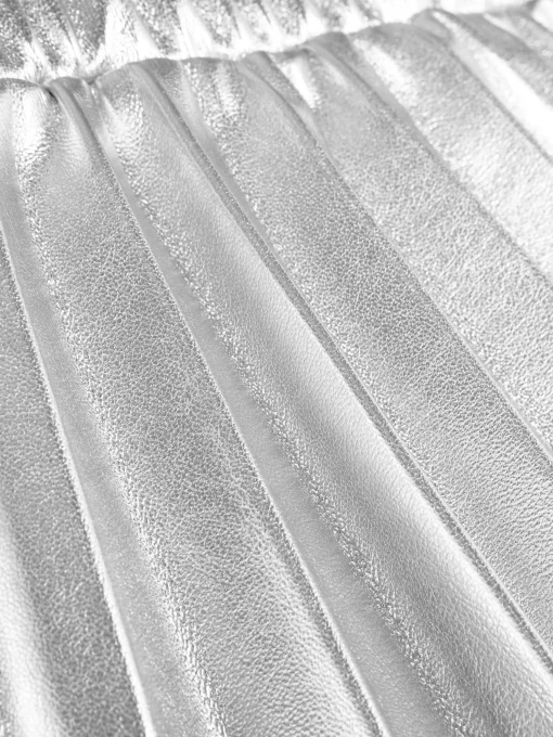 Metallic Pleated Skirt