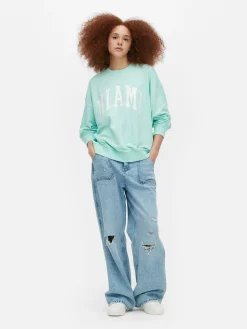 Miami Lettering Oversized Sweatshirt