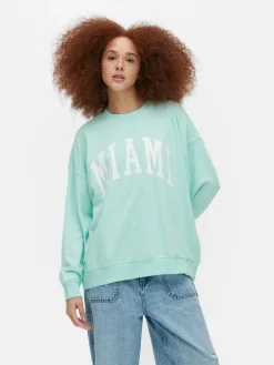 Miami Lettering Oversized Sweatshirt