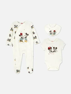 Mickey And Minnie Mouse Sleeper, Bodysuit And Bib