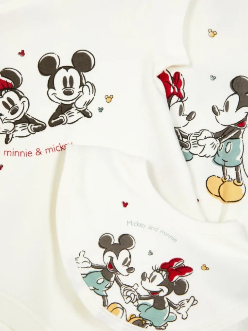 Mickey And Minnie Mouse Sleeper, Bodysuit And Bib